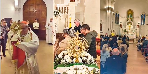 Corpus Christi en La Falda: el Cardenal Rossi encabezó la celebración 