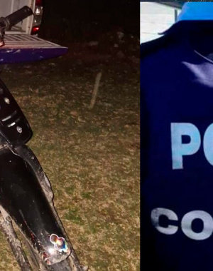 Huerta Grande: abandonan un moto en un descampado