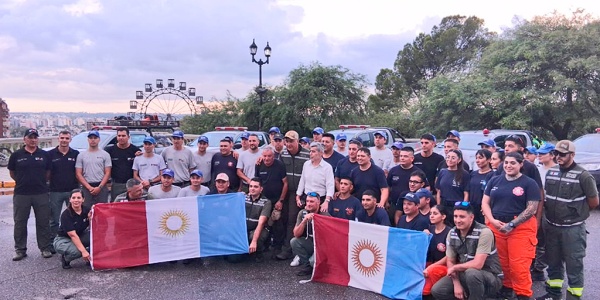 Bomberos de la Agrupación Serrana integraron el apoyo provincial en Chubut