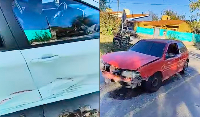 Falla en los frenos provocó un choque de dos autos en el ingreso al Cuadrado