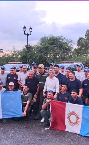 Bomberos de la Agrupación Serrana integraron el apoyo provincial en Chubut