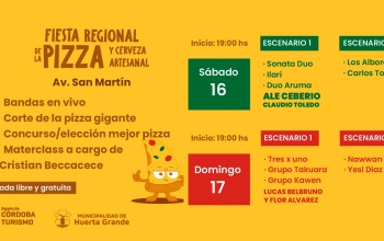 Huerta Grande se prepara la primera Fiesta regional de la Pizza