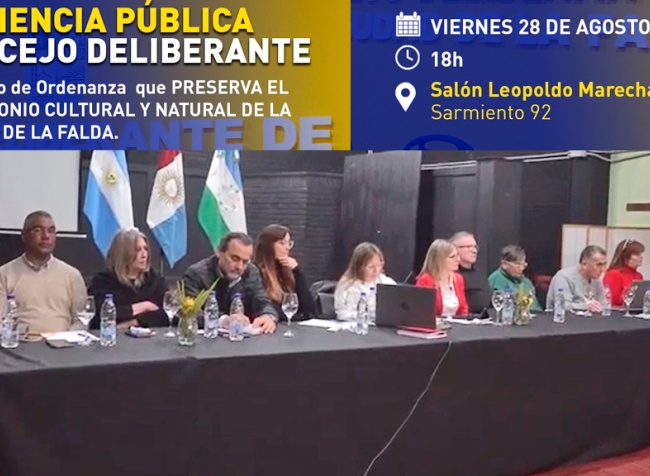 La Falda: retoman la audiencia pública por la ordenanza de patrimonio 