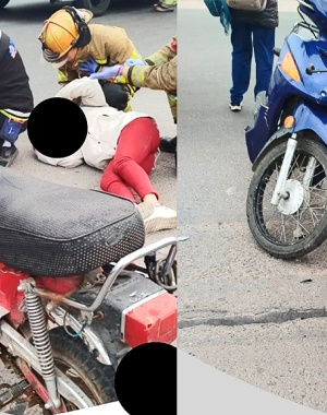 Colisión de motos en el ingreso sur de La Falda