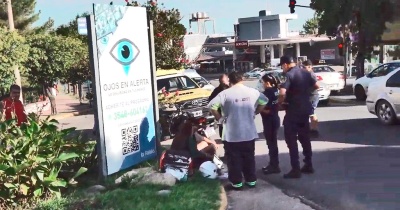 La Falda: accidente sin heridos entre moto y automóvil