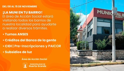 Huerta Grande: el área de Acción Social de visita a los barrios