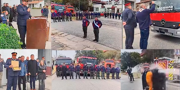 La Falda: Bomberos conmemoraron su día con entrega de estrellas, caravana y bautismo