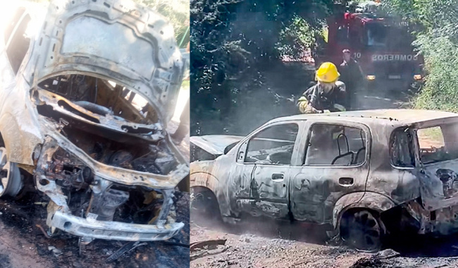 Cosquín: Se incendió un automóvil en el barrio Pan de Azúcar 