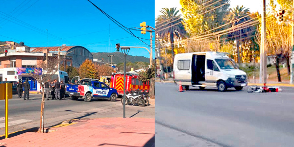 Trasladaban detenidos a Córdoba e impactaron contra una moto en La Falda