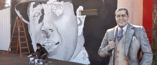 Joven artista plasmó para XL el rostro de Carlos Gardel