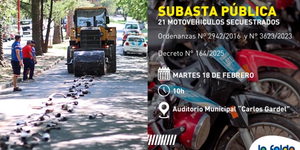 Nueva subasta pública de motovehículos en La Falda