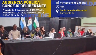 La Falda: retoman la audiencia pública por la ordenanza de patrimonio 