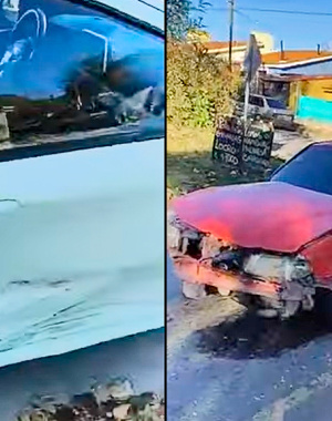 Falla en los frenos provocó un choque de dos autos en el ingreso al Cuadrado