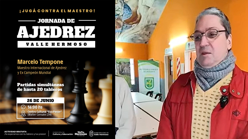Valle Hermoso: el maestro internacional Tempone dará una exhibición de ajedrez simultáneo