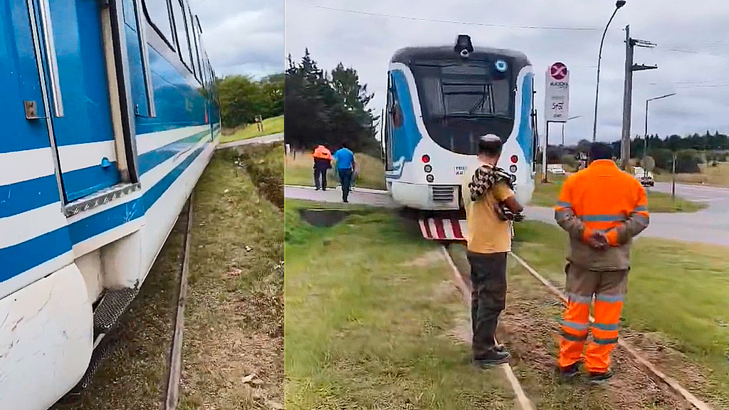 Las lluvias afectaron las vías y el tren quedó fuera de servicio tras un descarrilamiento