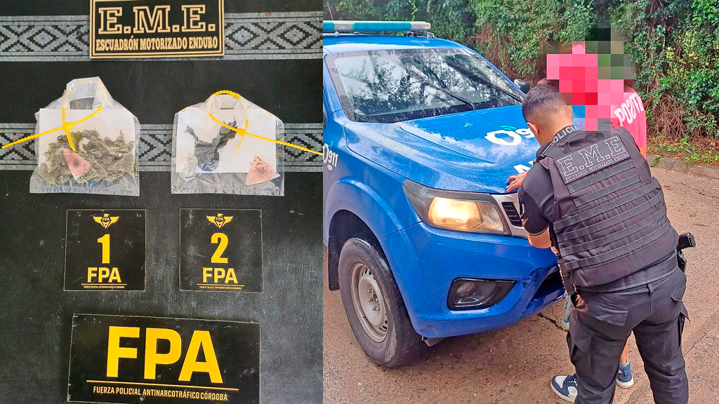 La Falda: el Escuadrón Motorizado interceptó a un hombre con marihuana en Villa Edén