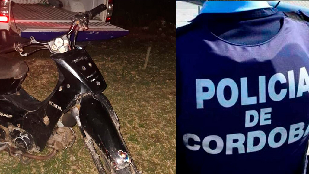 Huerta Grande: abandonan un moto en un descampado