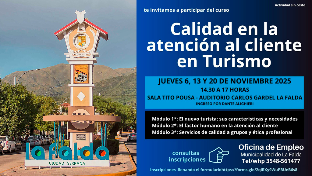 Turismo: Oficina de Empleo lanza curso intensivo de Atención al Cliente