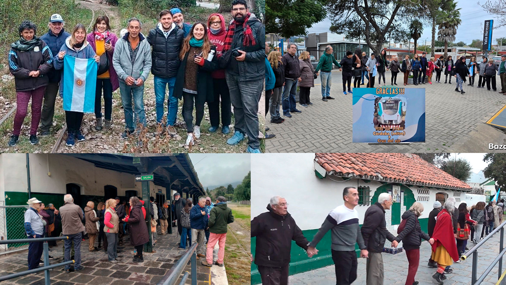 Abrazo solidario para sostener al ramal ferroviario del Tren de las Sierras