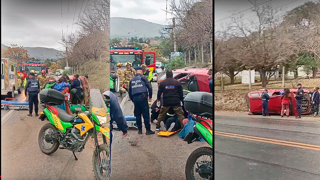 Perdió el control del vehículo, volcando en la banquina de la Ruta 38