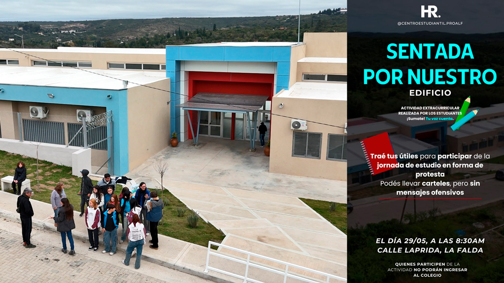 Sentada convocada por Centro de estudiantes del Proa La Falda