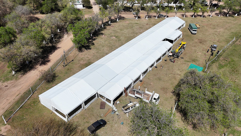 Patronales de Villa Giardino: preparativos y montajes de la fiesta