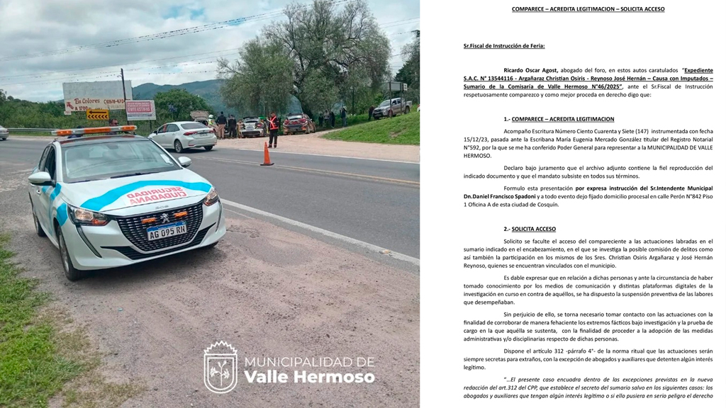 Valle Hermoso: suspenden a inspectores municipales