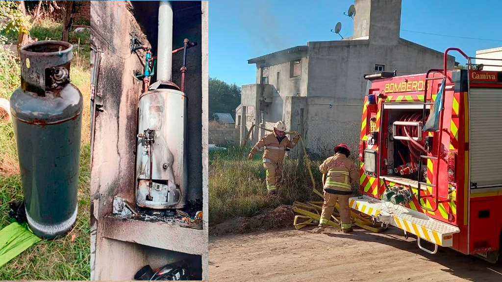 Villa Giardino: Bomberos extinguieron un incendio en una vivienda originado por un tubo de gas