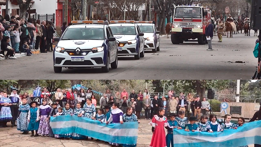 Giardino: acto y desfile de instituciones conmemorando el 25 de Mayo
