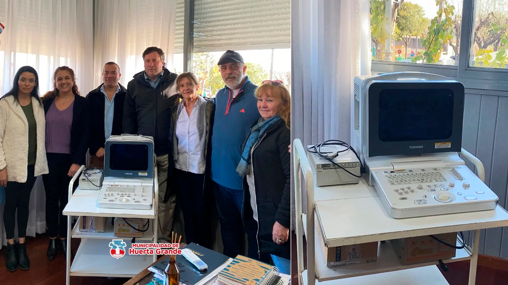 Entrega de ecógrafo de OSPEDYC al municipio de Huerta Grande