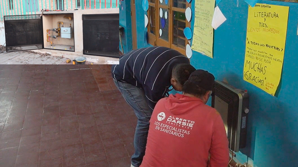 Prueba técnica de obra de gas en esc. Esteban Echeverria