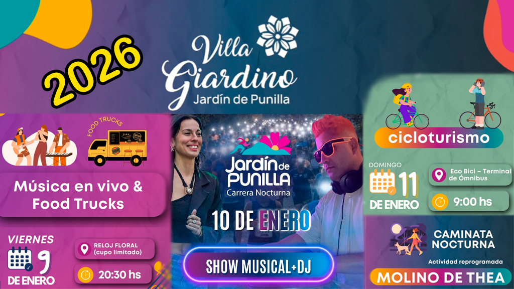 Villa Giardino: todo el calendario para este 09,10 y 11 de enero