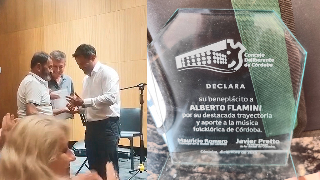 El Concejo Deliberante de Córdoba distinguió la trayectoria de Alberto Flamini