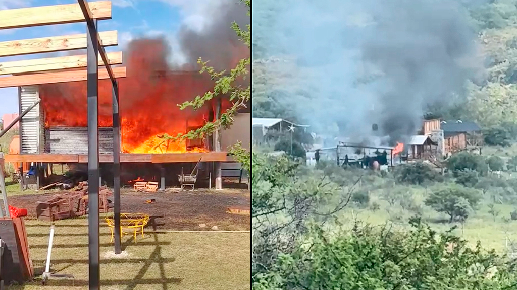 Incendio en Pampa de Olaen: cuatro heridos tras el siniestro en una vivienda