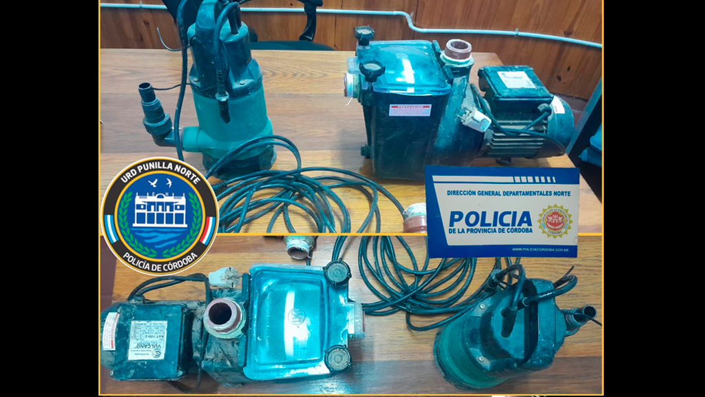 Huerta Grande: detienen a un menor y recuperan bombas de agua
