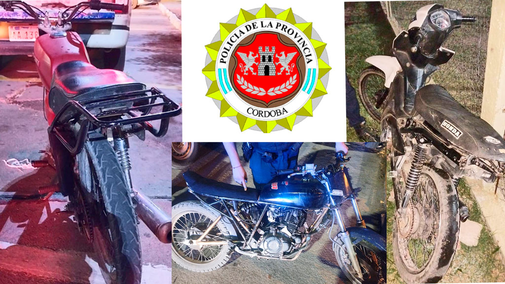 Punilla centro - norte: se recuperaron 4 motos en controles policiales. Hay detenidos
