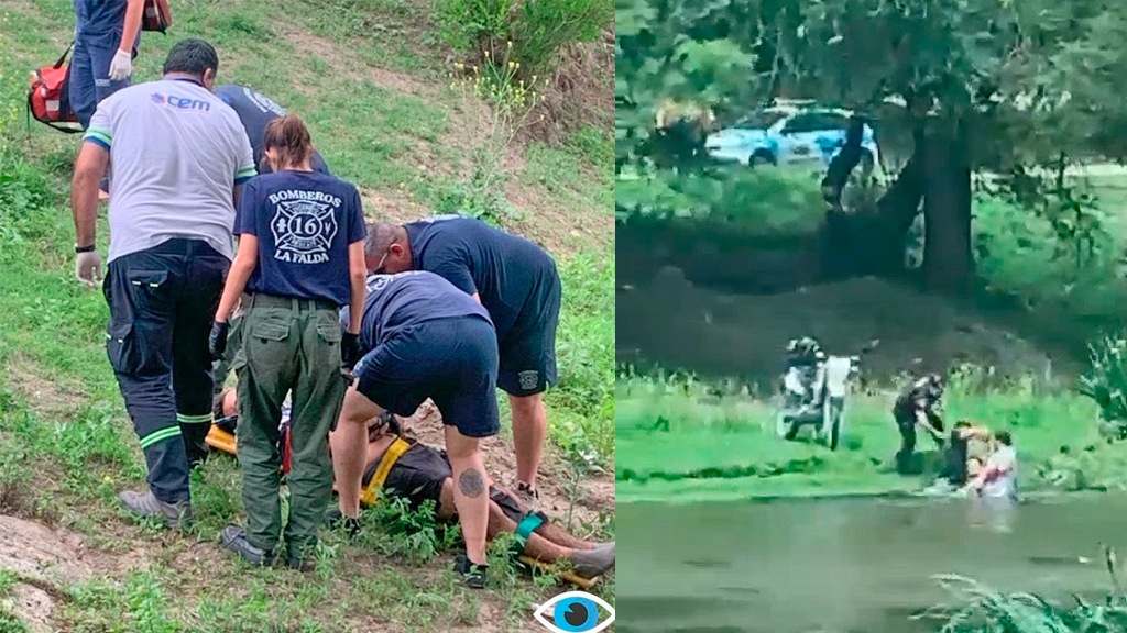 Se arrojó al río para no ser atrapado luego de robar una moto