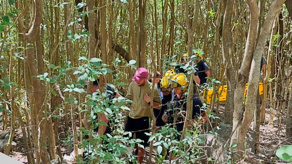 La Falda: Bomberos y Guardia Local salvaron a un hombre en el cauce del Chorrito.