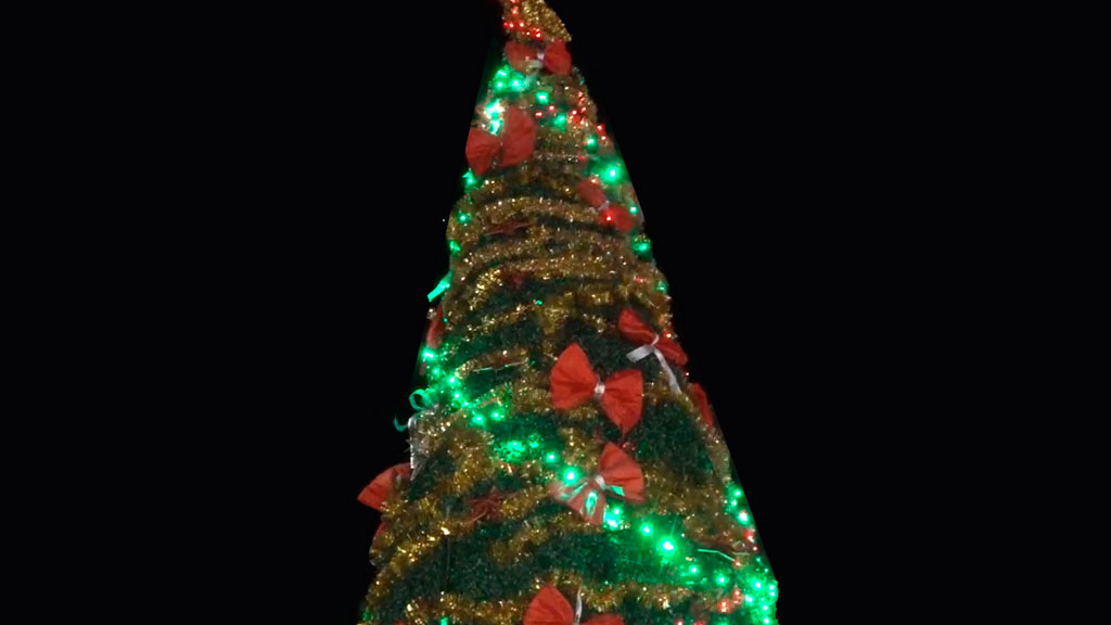 Encendido del árbol de navidad en diagonal San Martín