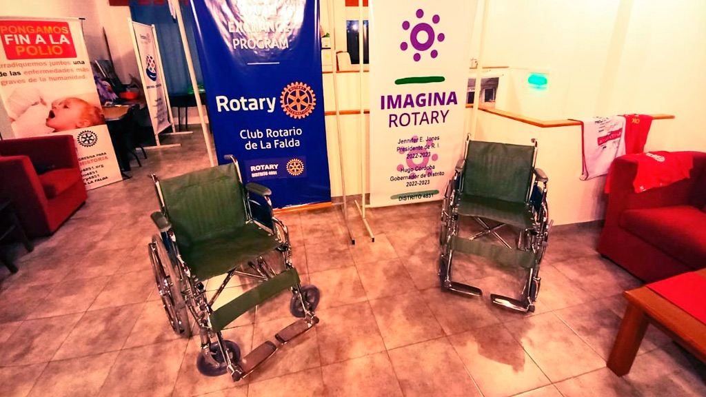 Rotary Club La Falda: nuevos elementos a su banco ortopédico