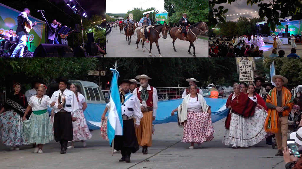 Multitudinario desfile y peña fundacional de Valle Hermoso