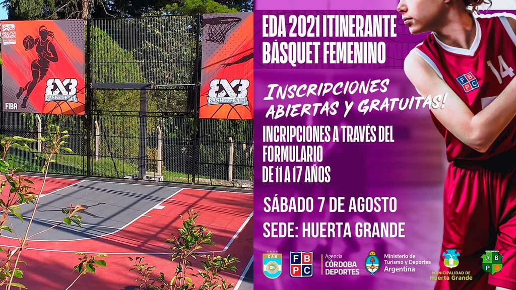 Encuentro Eda: básquetbol 3x3 femenino itinerante en Huerta Grande