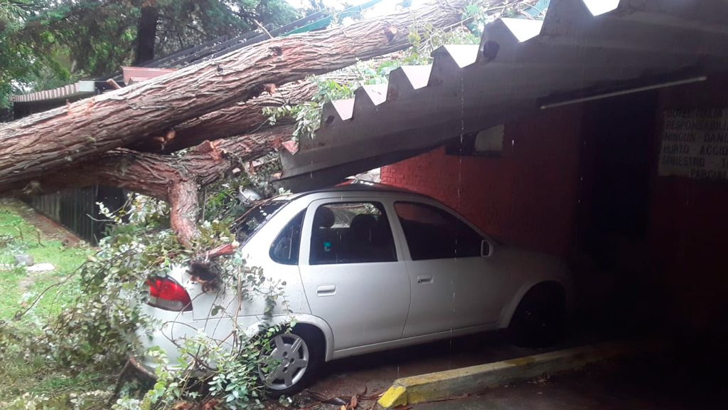 Punilla: daños por tormenta de viento y lluvia