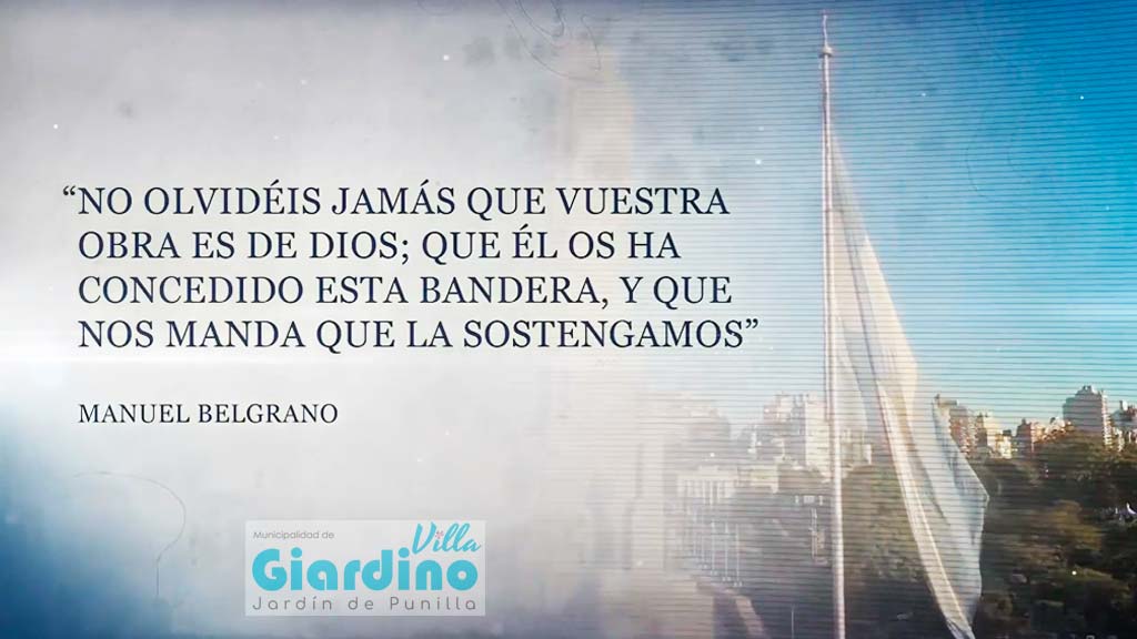 Villa Giardino: mensaje de Ferreyra en el Día de la Bandera