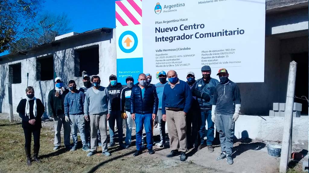 Avanzan obras en Valle Hermoso del Centro Integrador Comunitario