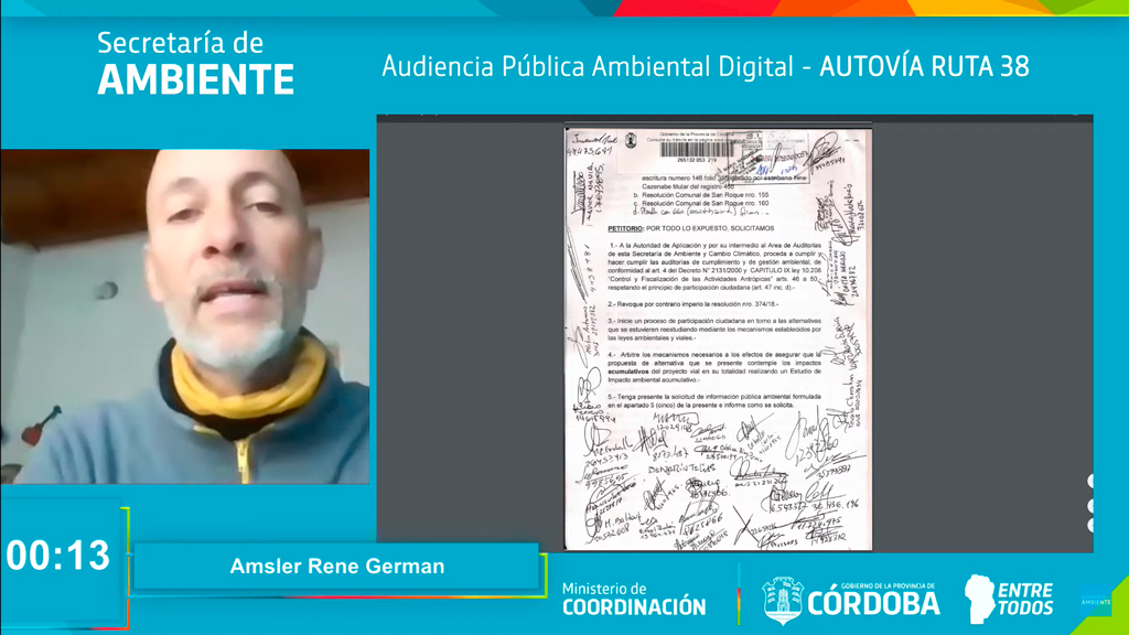 Audiencia Pública Ambiental Digital - Ruta 38 - Jueves 06/05