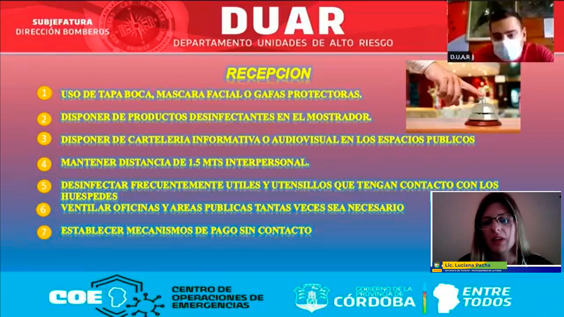 Curso bioseguridad cabañeros y hoteleros La Falda