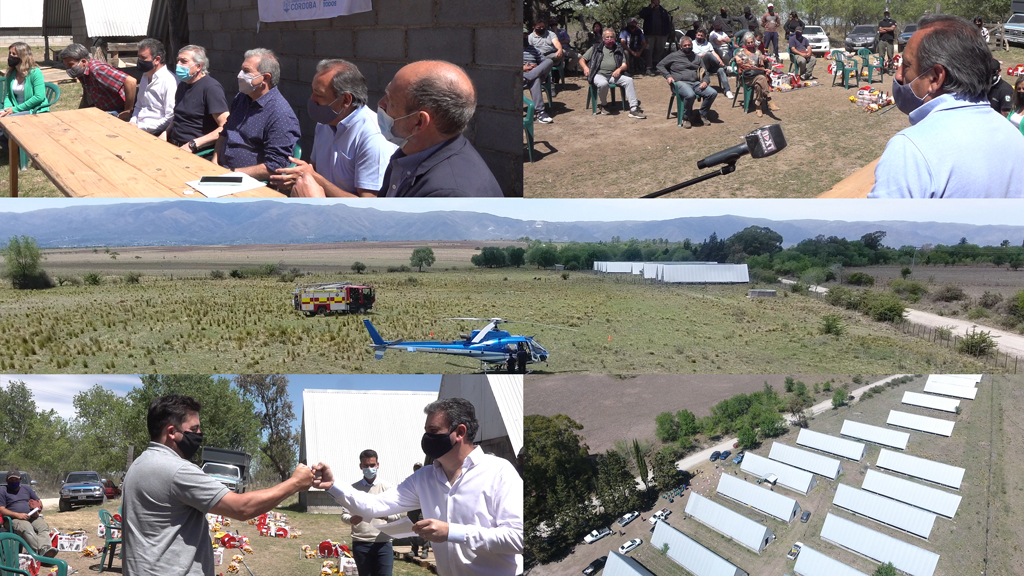 Ministros provinciales presentes en asistencia a productores de Pampa de Olaen
