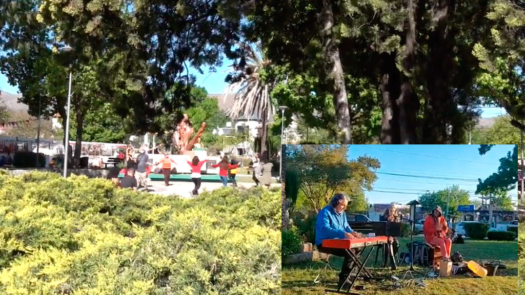 Actividades culturales en la plaza de Villa Giardino