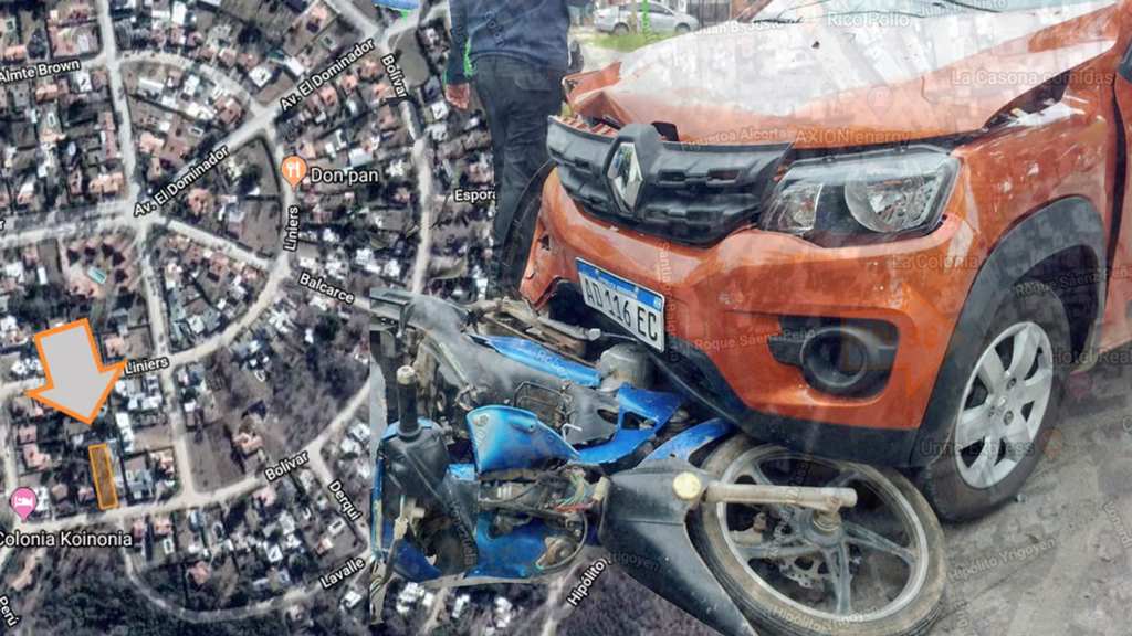 La Falda: choque entre vehículo y moto con herido politraumatizado